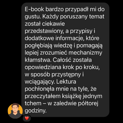 Ebook bardzo przypadł mi do gustu, każdy temat został ciekawie przedstawiony.